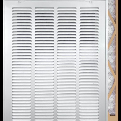 20" X 25" Duct Opening | Filter Included Steel Return Air Filter Grille for Sidewall and Ceiling